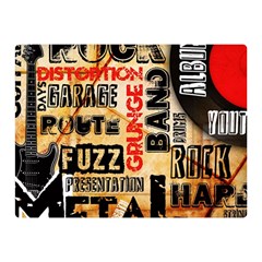 Guitar Typography Double Sided Flano Blanket (mini)  by Sapixe
