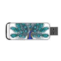 Peacock Bird Peacock Feathers Portable Usb Flash (one Side) by Sapixe