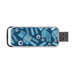 Seamless Pattern Robot Portable Usb Flash (one Side) by Sapixe