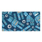 Seamless Pattern Robot Satin Shawl Front
