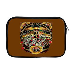 Tattoo Art Print Traditional Artwork Lighthouse Wave Apple Macbook Pro 17  Zipper Case by Sapixe