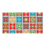 Tiles Pattern Background Colorful Satin Shawl Front