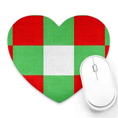 Fabric Christmas Colors Bright Heart Mousepads by Sapixe