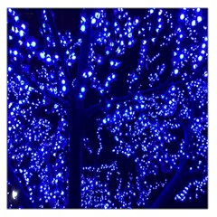 Lights Blue Tree Night Glow Large Satin Scarf (square) by Sapixe