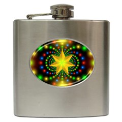 Christmas Star Fractal Symmetry Hip Flask (6 Oz) by Sapixe