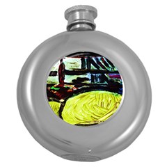 House Will Be Built 5 Round Hip Flask (5 Oz) by bestdesignintheworld