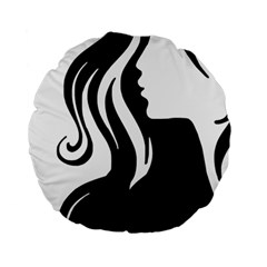 Long Haired Sexy Woman  Standard 15  Premium Round Cushions by StarvingArtisan