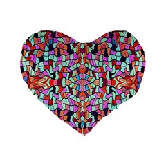 Artwork By Patrick-colorful-38 Standard 16  Premium Heart Shape Cushions by ArtworkByPatrick