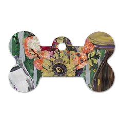 Sunflowers And Lamp Dog Tag Bone (one Side) by bestdesignintheworld