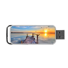 Sunset Lake Beautiful Nature Portable Usb Flash (one Side) by Modern2018