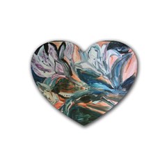 Night Lillies Rubber Coaster (heart)  by bestdesignintheworld