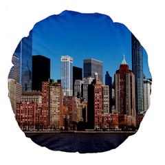 Skyscraper Architecture City Large 18  Premium Flano Round Cushions by Simbadda