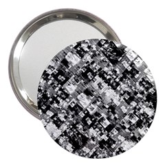 Black And White Patchwork Pattern 3  Handbag Mirrors by dflcprints