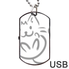 Cat Feline Cute Pet Animal Dog Tag Usb Flash (one Side) by Simbadda