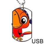 Bird Cartoon Character Parrot Dog Tag USB Flash (Two Sides) Back