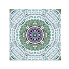 Hearts In A Decorative Star Flower Mandala Small Satin Scarf (square) by pepitasart
