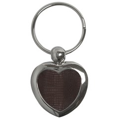 Gator Brown Leather Print Key Chains (heart)  by LoolyElzayat