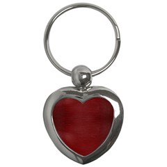 Red Lizard Leather Print Key Chains (heart)  by LoolyElzayat