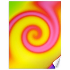 Swirl Yellow Pink Abstract Canvas 18  X 24   by BrightVibesDesign