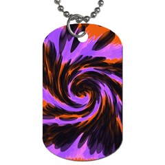 Swirl Black Purple Orange Dog Tag (two Sides) by BrightVibesDesign