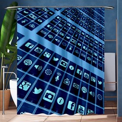 Mobile Phone Smartphone App Shower Curtain 60  X 72  (medium)  by Sapixe