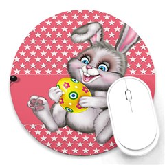 Illustration Rabbit Easter Round Mousepads by Sapixe