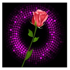 Rosa Black Background Flash Lights Large Satin Scarf (square) by Sapixe