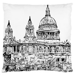 Line Art Architecture Church Large Cushion Case (two Sides) by Sapixe