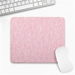 Elios Shirt Faces In White Outlines On Pale Pink Cmbyn Large Mousepads by PodArtist