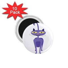 Cat Clipart Animal Cartoon Pet 1 75  Magnets (10 Pack)  by Sapixe