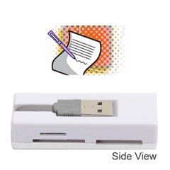 Letter Paper Note Design White Memory Card Reader (stick)  by Sapixe