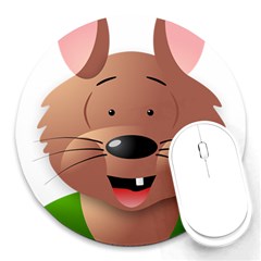 Mole Animal Cartoon Vector Art Round Mousepads by Sapixe