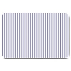 Mattress Ticking Narrow Striped Pattern In Usa Flag Blue And White Large Doormat  by PodArtist