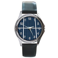 Solar Power Panel Round Metal Watch by FunnyCow