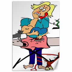 Housewife Multitasking Woman Canvas 20  X 30   by Sapixe