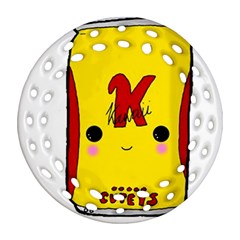 Kawaii Cute Tennants Lager Can Round Filigree Ornament (two Sides) by CuteKawaii1982