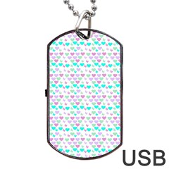 Hearts Butterflies White 1200 Dog Tag Usb Flash (one Side) by snowwhitegirl