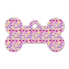 Hearts Butterflies Pink 1200 Dog Tag Bone (one Side) by snowwhitegirl
