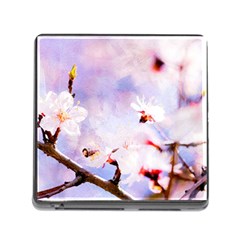 Pink Sakura Purple Background Memory Card Reader (square 5 Slot) by FunnyCow