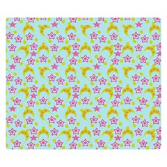 Blue Star Yellow Hats Double Sided Flano Blanket (small)  by snowwhitegirl