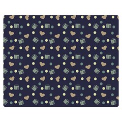 Blue Milk Hearts Double Sided Flano Blanket (medium)  by snowwhitegirl