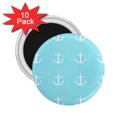Aqua Anchor 2 25  Magnets (10 Pack)  by snowwhitegirl