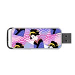 Japanese Abstract Blue Portable USB Flash (One Side) Front