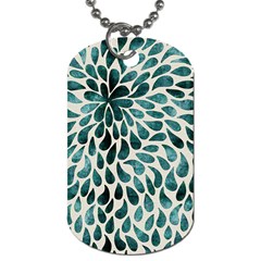 Teal Abstract Swirl Drops Dog Tag (one Side) by snowwhitegirl