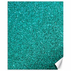 Aqua Glitter Canvas 11  X 14   by snowwhitegirl