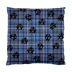 Blue  Plaid Anarchy Standard Cushion Case (two Sides) by snowwhitegirl