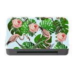 Flamingo Floral Blue Memory Card Reader with CF Front