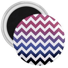 Pink Blue Black Ombre Chevron 3  Magnets by snowwhitegirl