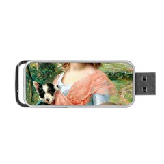Girl With Dog Portable Usb Flash (one Side) by vintage2030