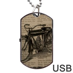 Bicycle Letter Dog Tag Usb Flash (two Sides) by vintage2030